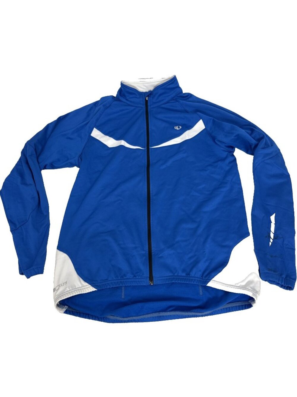 Pearl Izumi Jacket Blue White Elite Softshell Full Zip Cycling Mens Size Large